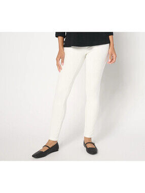 Quacker Factory Corduroy Tall Flat Waistband Jegging Winter White Tall Large 43A